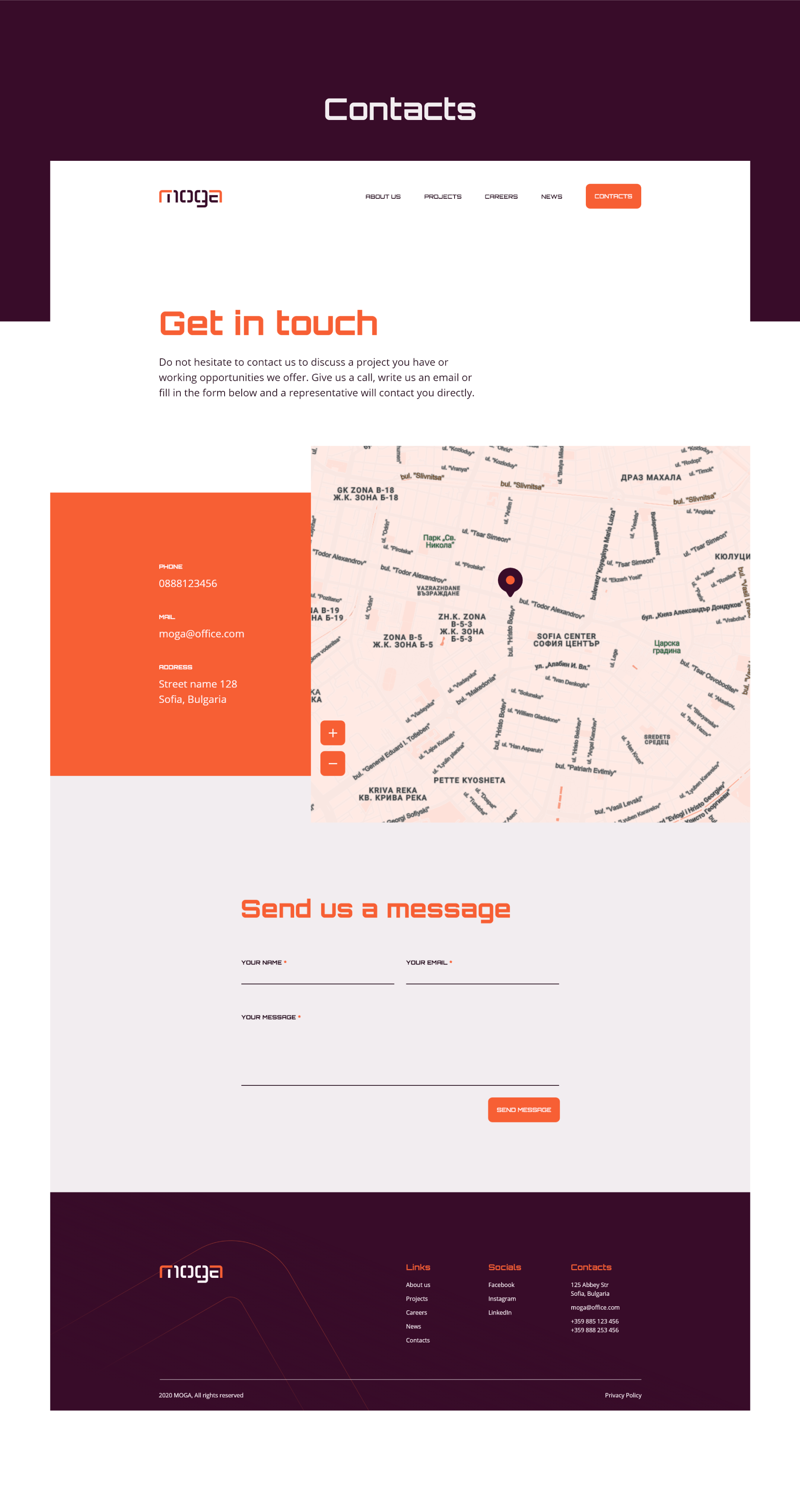contacts screen design