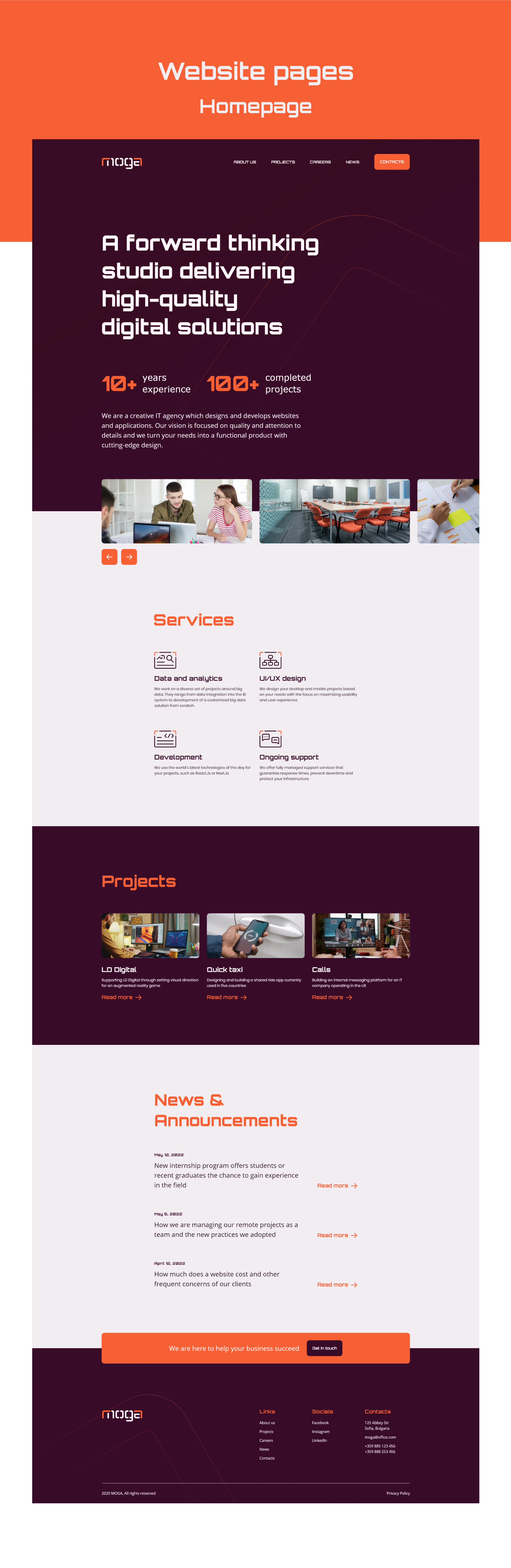homepage screen design