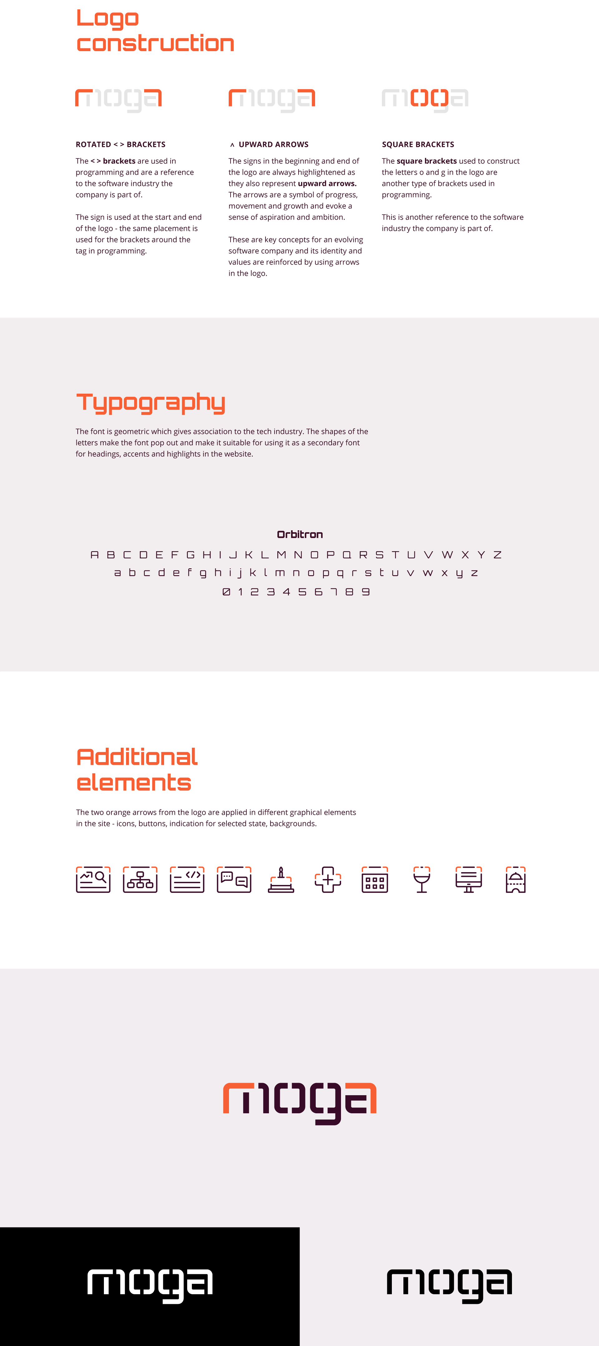 presentation of the logo construction and fonts